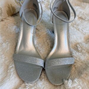 Chunks Shimmering Silver Heels